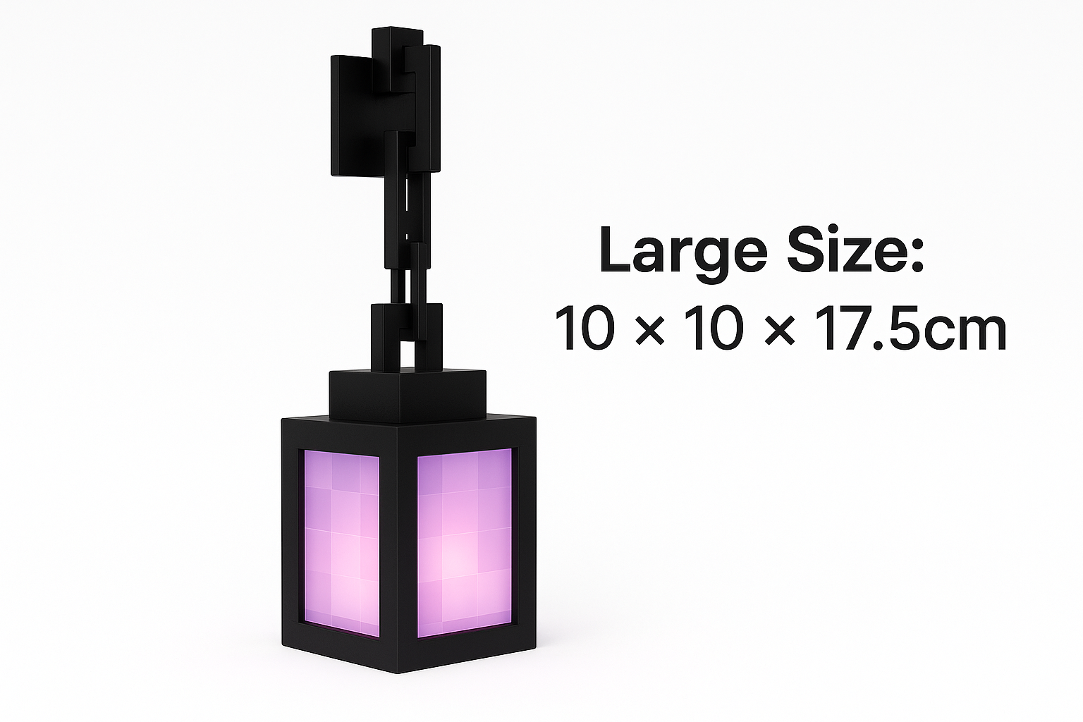 Professional Minecraft Lantern Product Images with Size Text